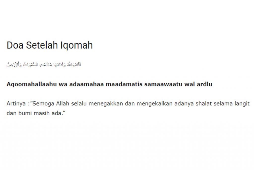 Doa Setelah Iqomah Latin - Kumpulan Doa