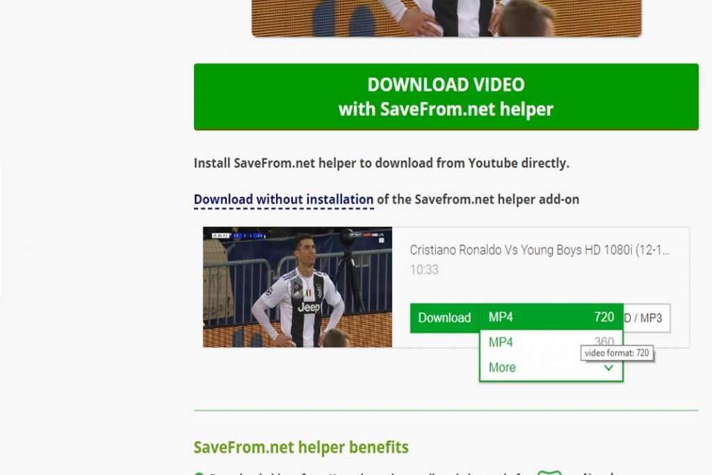 Gambar Screenshoot Memilih Format Dan Resolusi Yang Ingin Di Download