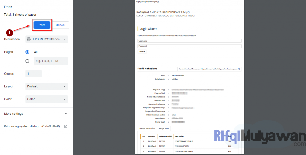 Gambar Mencetak Dan Print Data Forlap Dikti Anda