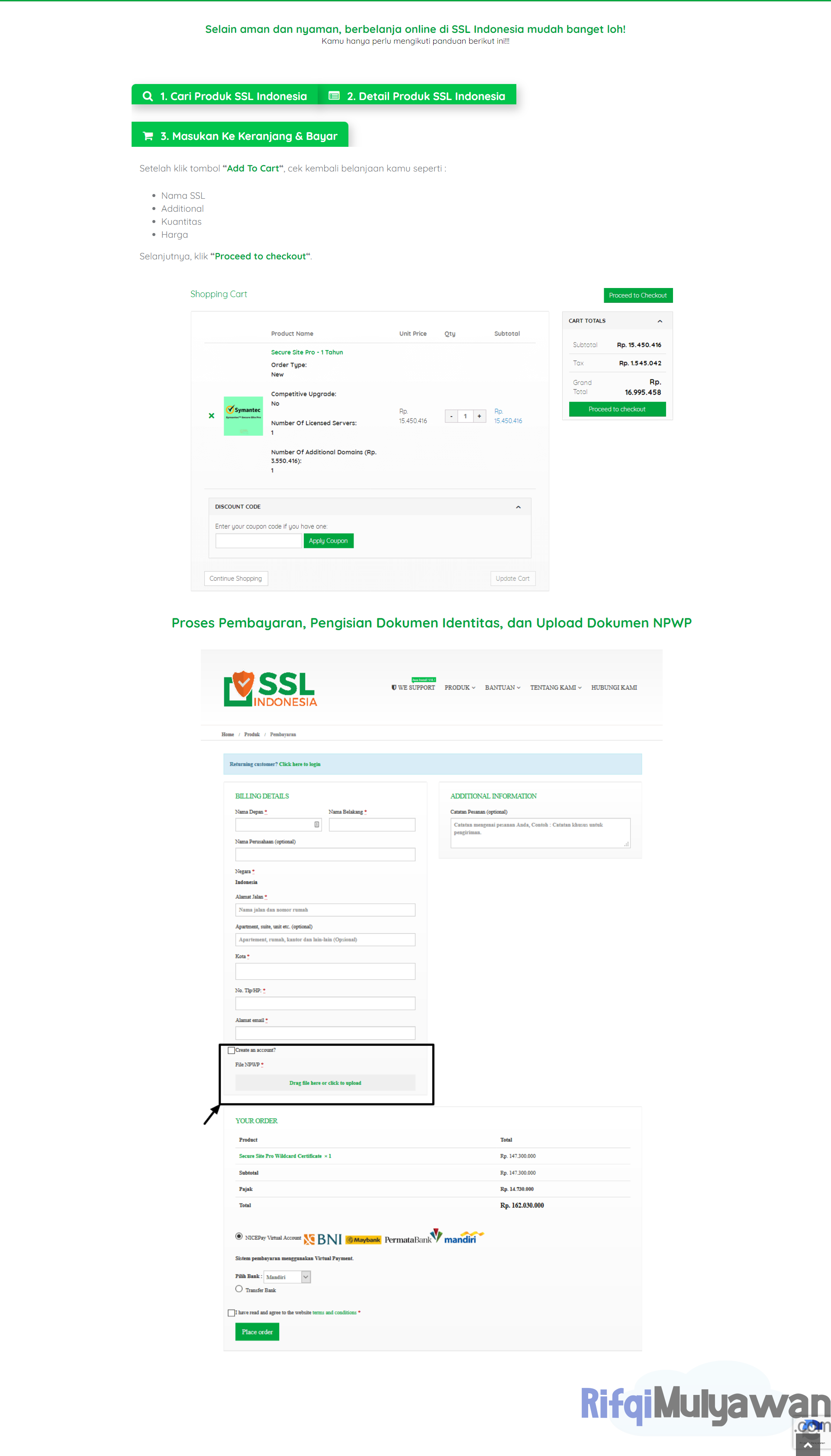 3. Masukkan Ke Keranjang Checkout Dan Lakukan Pembayaran
