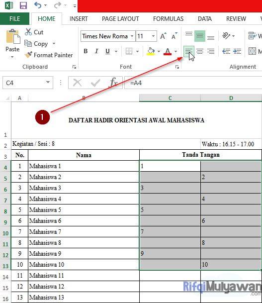 Cara Membuat Penomoran Kolom Tanda Tangan Di Excel Cepat, Mudah!