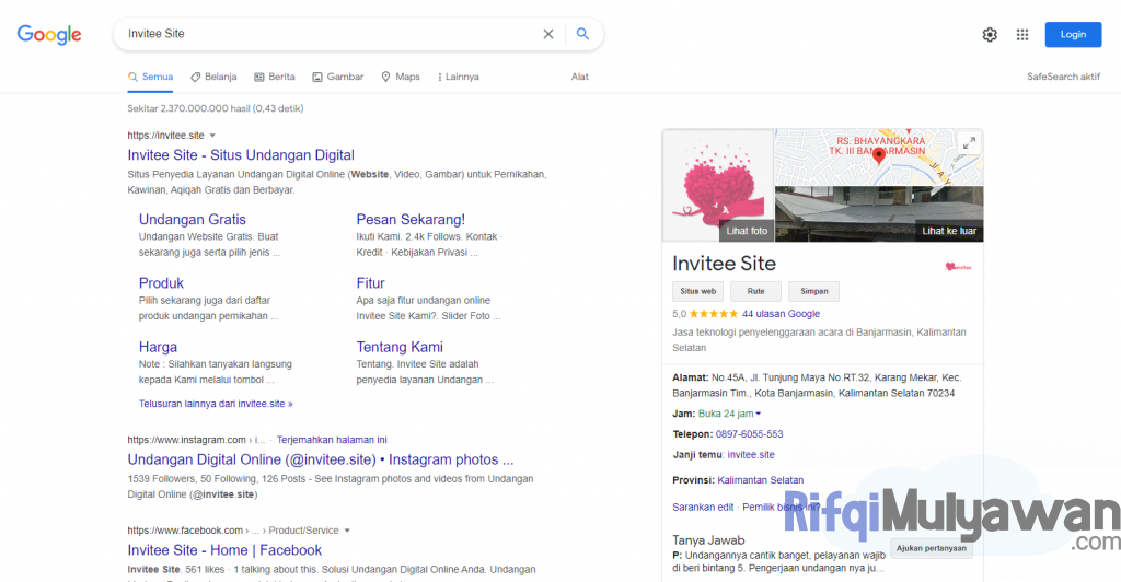 Gambar Dari Tampilan Google Knowledge Panel Dan Graph Untuk Query Atau Kueri Penelusuran Google My Business Atau Bisnisku Lokal