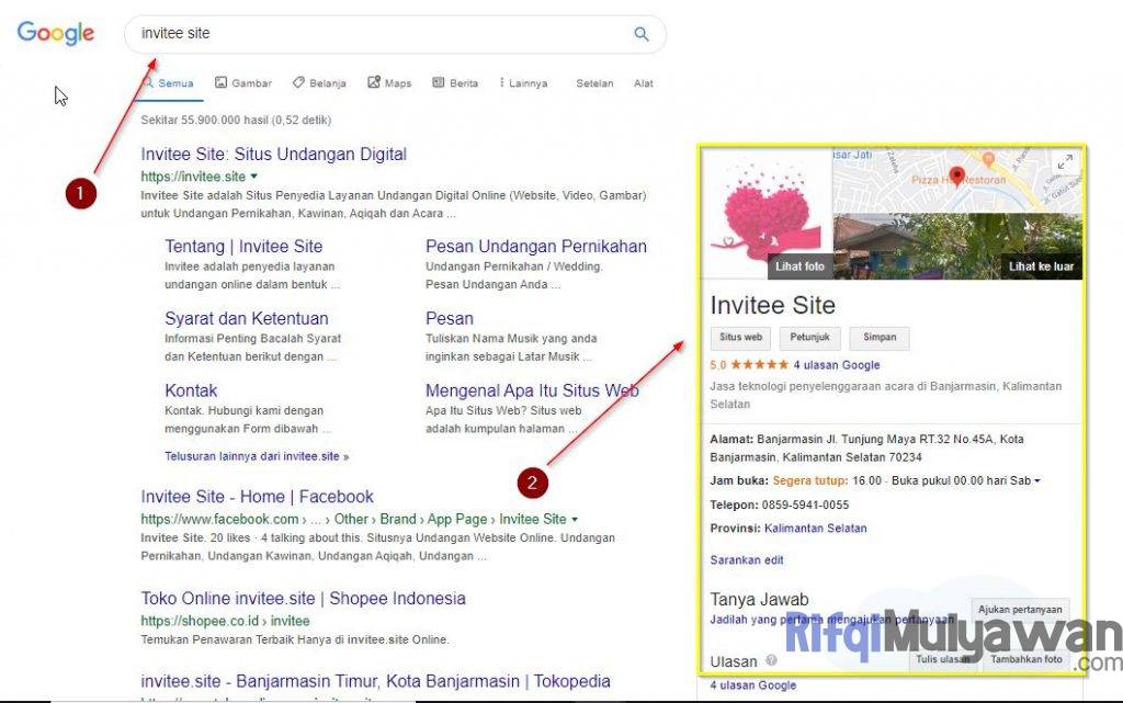 Gambar Business Listing Atau Informasi Bisnis Asli Google Dalam Faktor-Faktor Penting SEO Untuk Peringkat Dan Ranking