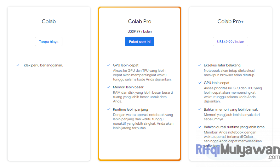 Gambar Perbedaan Google Colaboratory Biasa Versi Gratis Dengan Google Colab Pro Dan Colab Pro Plus Dalam Pengenalan Pengertian Dan Cara Kerjanya