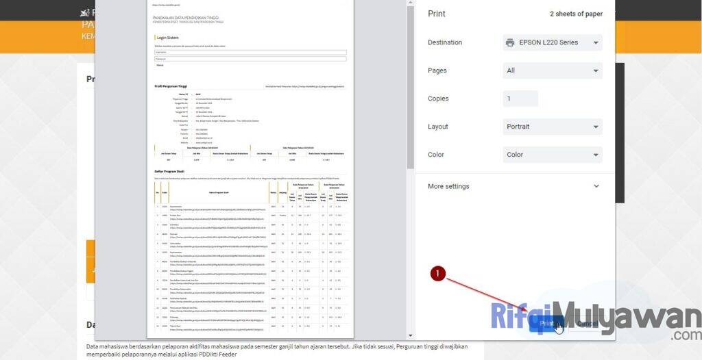 Gambar Print Dan Cetak Data Kampus Perguruan Tinggi Atau Universitas Anda