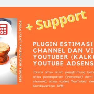 Gambar Produk Plugin Tools Alat Kalkulator YouTube Adsense Penghitung Estimasi Penghasilan Pendapatan Uang Channel Dan Video YouTuber Untuk Wordpress Plus Layanan Support