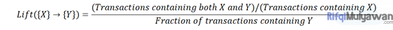 Gambar Rumus Association Rule Metrik Lift