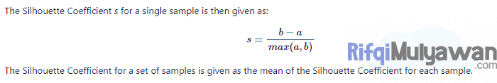 Gambar Rumus Atau Formula Dan Keterangan Silhouette Score