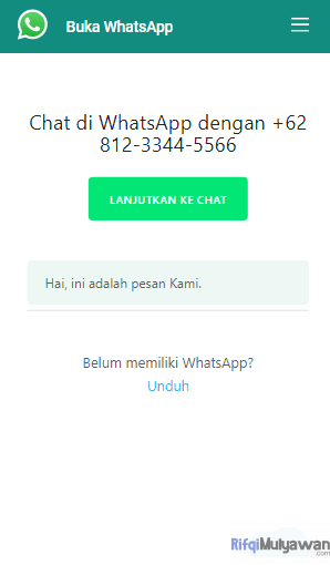 Gambar Screenshoot Atau Tampilan Setelah Kita Klik URL Atau Link WhatsApp WA Me