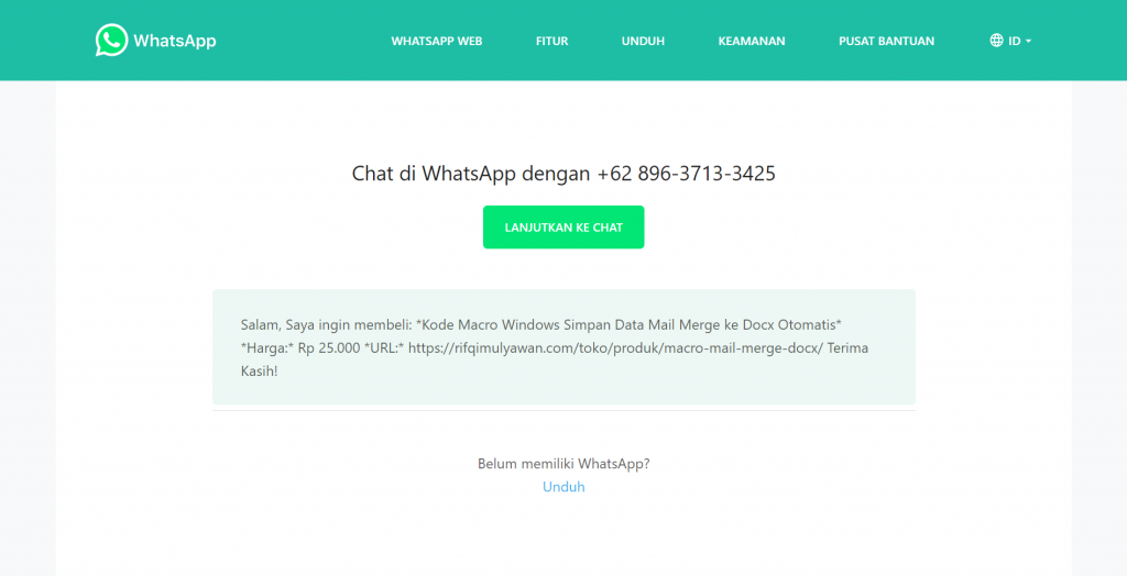 Gambar Screenshoot Link Chat WA Me Dalam Mambahas Cara Membuat Link Atau Tautan WhatsApp Dengan Aplikasi Default Atau Bawaannya Secara Manual