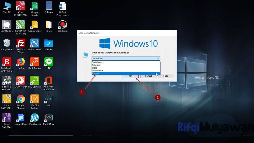 Gambar Screenshoot Melakukan Restart Windows Untuk Membuatnya Menjadi Lebih Ringan