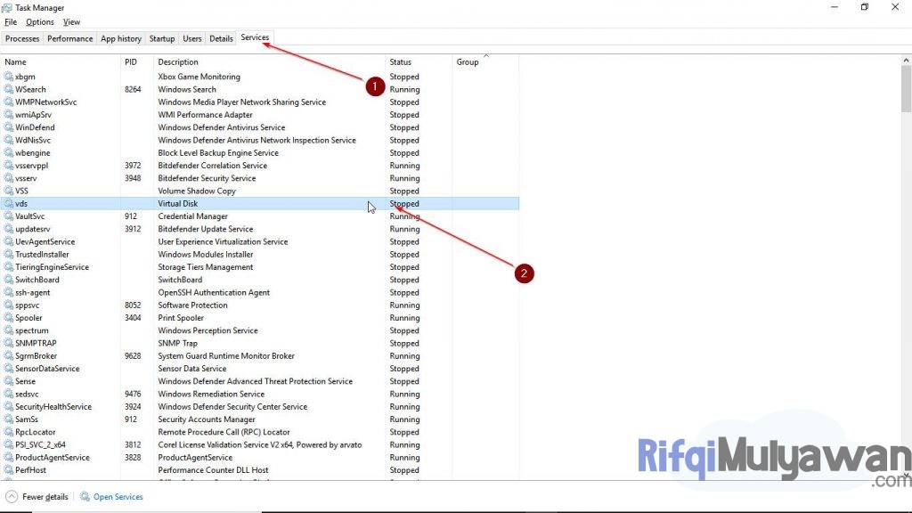 Gambar Screenshoot Menghentikan Dan Menonaktifkan Windows Services Pada Task Manager