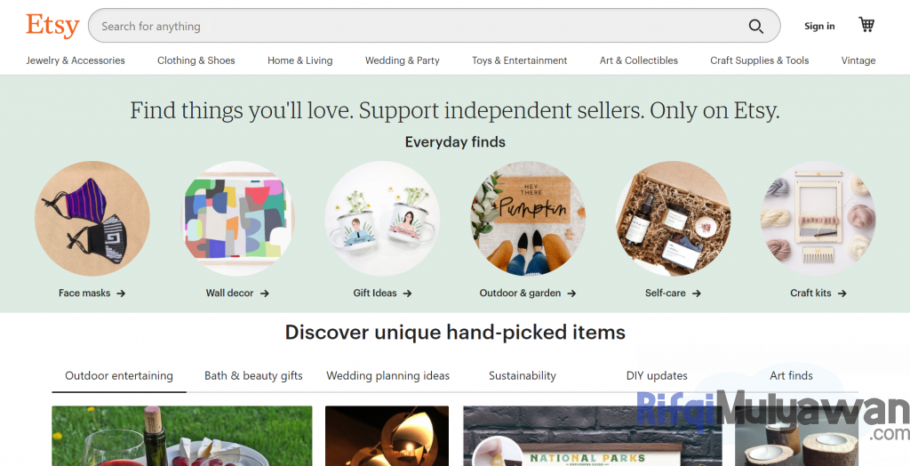 Gambar Screenshoot Menjual Barang Di Situs Website Etsy Beserta Tips Dan Caranya