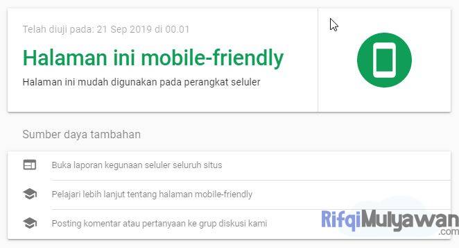 Gambar Screenshoot Mobile Fiendliness Alat Pengujian Situs Mobile Friendly Google
