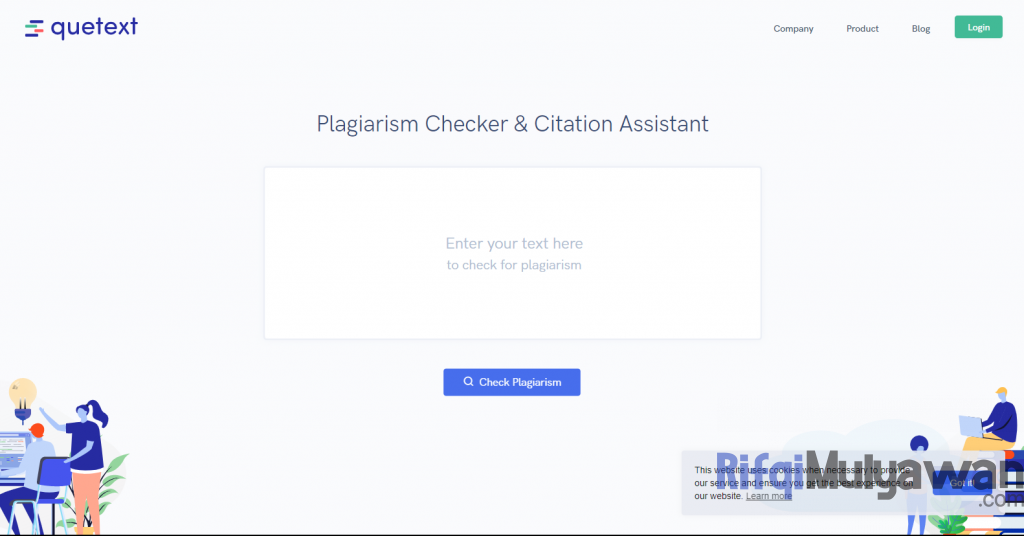 Gambar Screenshoot Situs Web Alternatif Serupa Yang Mirip Sebagai Pengganti Selain Copyscape Yaitu Quetext