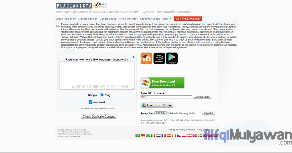 Gambar Screenshoot Situs Web Plagiarisma