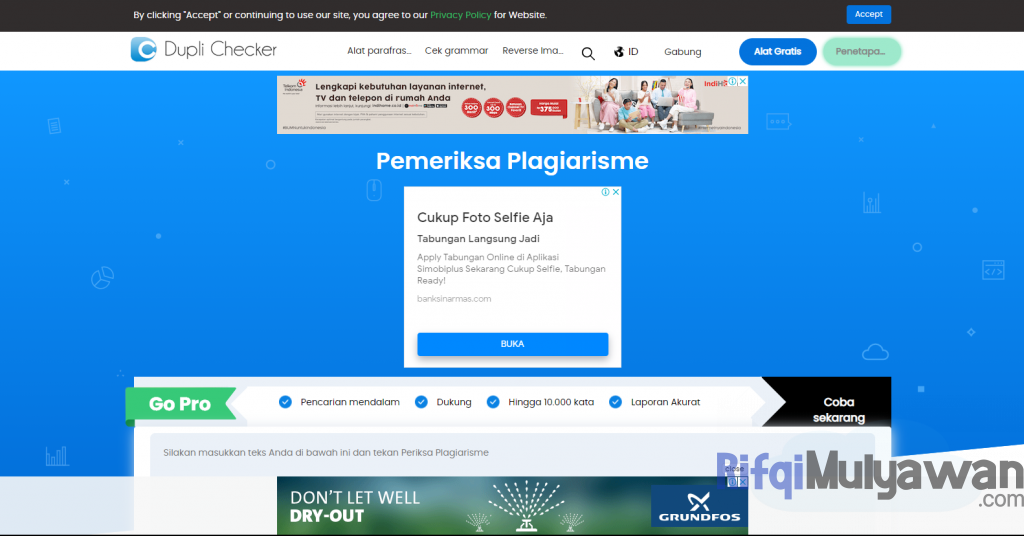 Gambar Screenshoot Situs Website Duplichecker