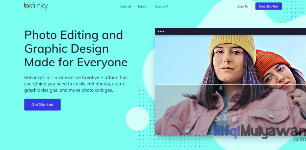 Gambar Screenshoot Website Atau Tampilan Aplikasi Web BeFunky