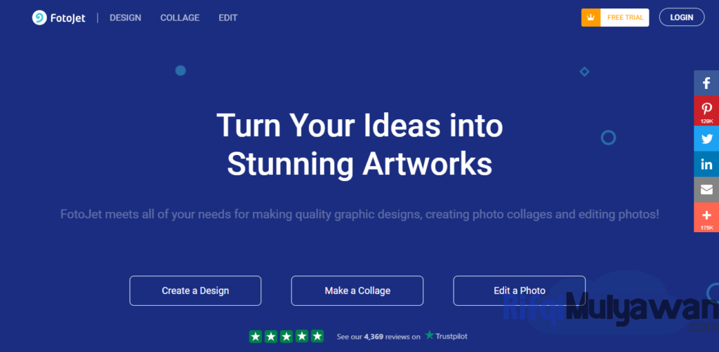 Gambar Screenshoot Website Atau Tampilan Aplikasi Web FotoJet