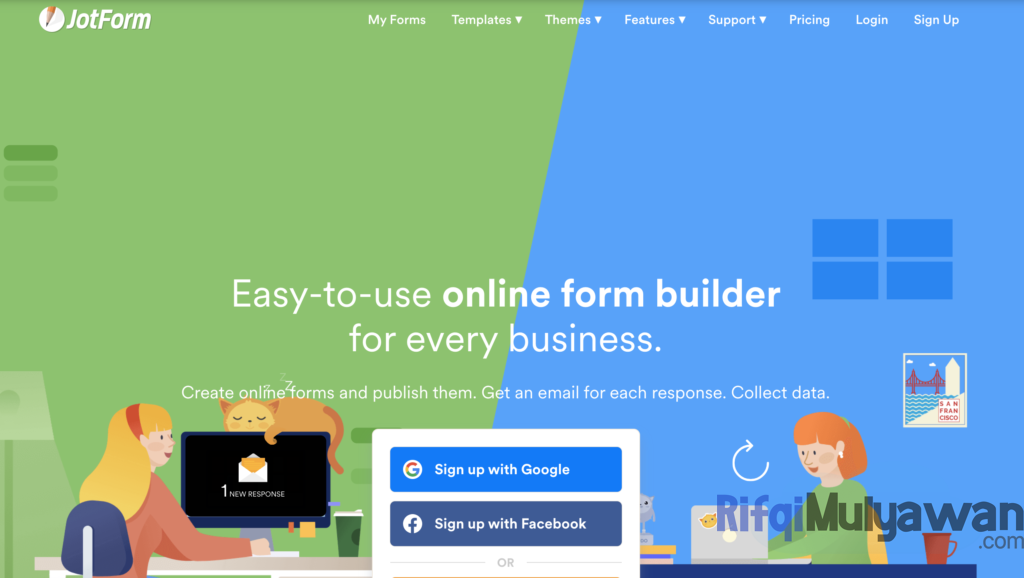 Gambar Screenshoot Website Atau Tampilan Aplikasi Web JotForm Sebagai Alternatif Pengganti Selain Google Form