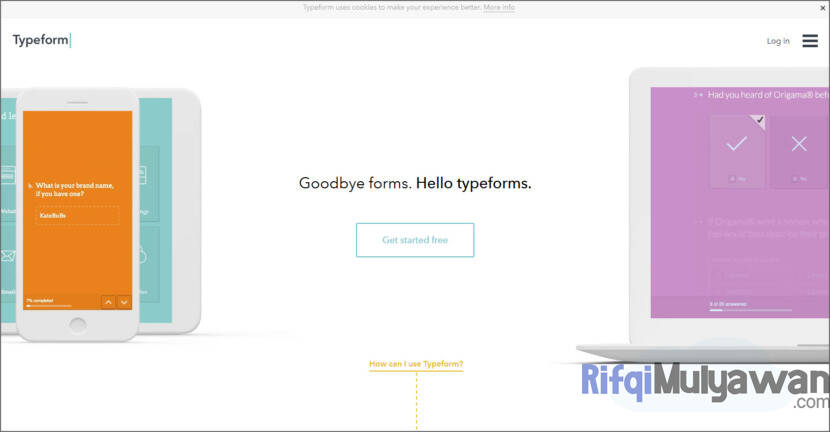 Gambar Screenshoot Website Atau Tampilan Aplikasi Web Typeform Alternatif Dari Google Formulir