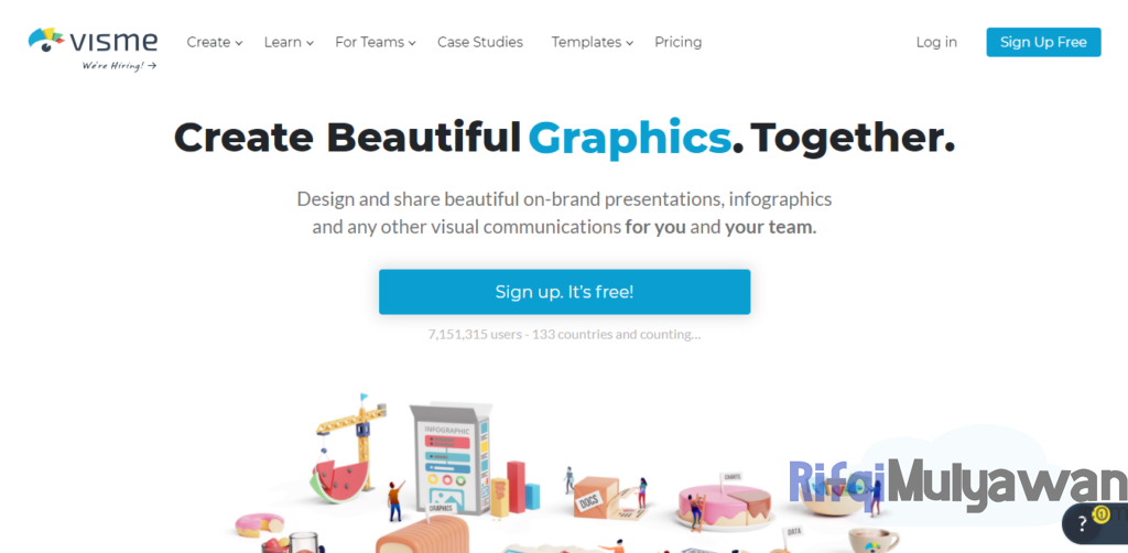 Gambar Screenshoot Website Atau Tampilan Aplikasi Web Visme Sebagai Alternatif Canva