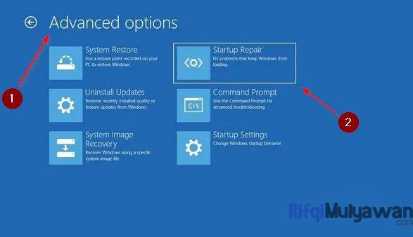 Gambar Screenshot Tampilan Windows Startup Repair Untuk Recovery