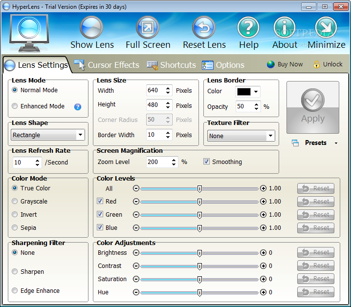 Gambar Screenshot Software Kaca Pembesar HyperLens