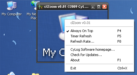 Gambar Screenshot Software Kaca Pembesar cLZoom
