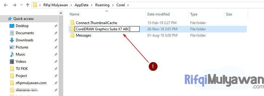 Gambar Screenshot Untuk Cara Melakukan Refresh Pada Folder Corel