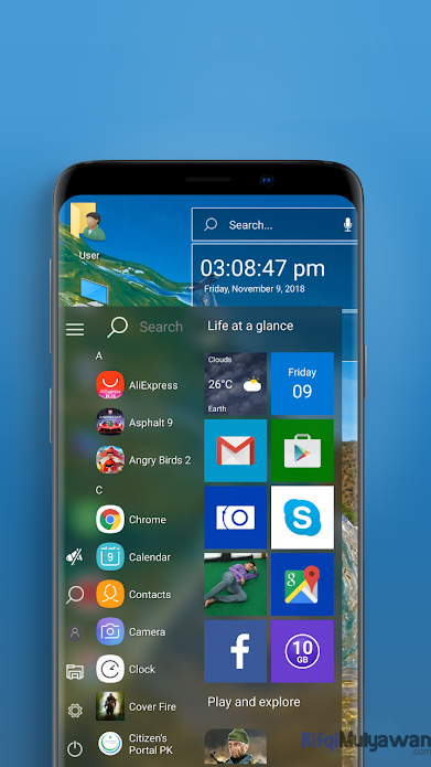 Gambar Tampilan Aplikasi Computer Launcher Untuk Merubah Tampilan Android Menjadi Seperti Windows 10