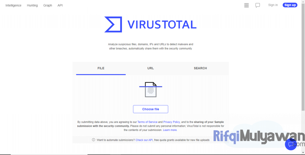 Gambar Website VirusTotal Sebagai Tips Plus Tambahan Untuk Download Semua Jenis Macam File Di Internet