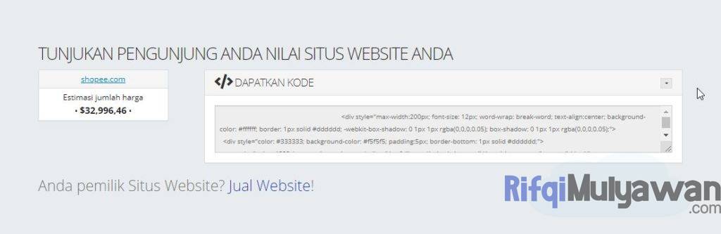 Gambar Widget UrlWebsite