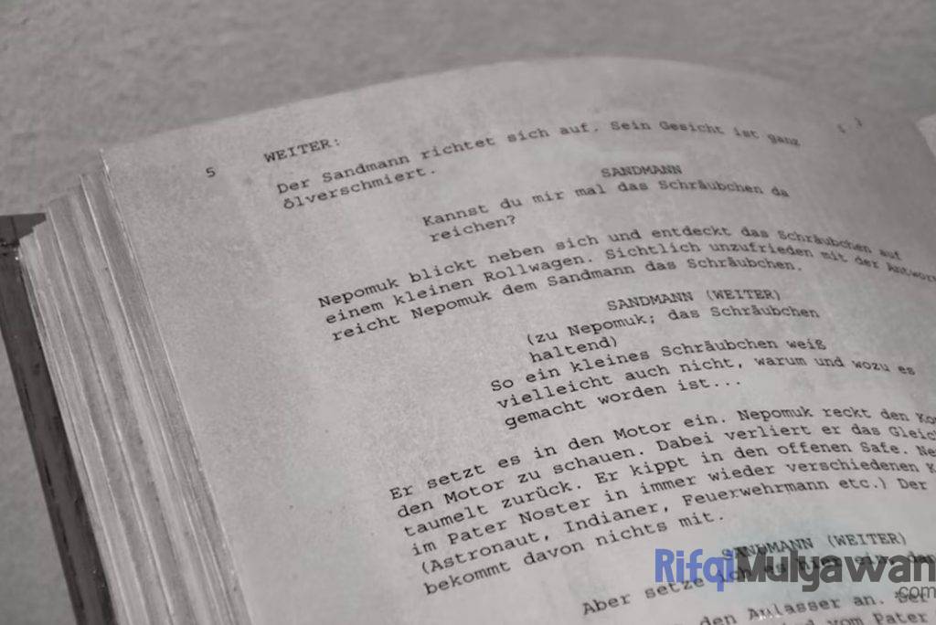 Ilustrasi Gambar Dari Naskah Atau Screenplay