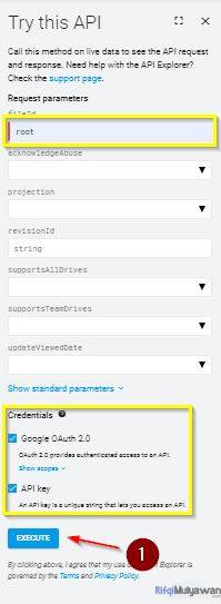 Mengisi Data Google Drive API V2 Untuk Mengetahui Tanggal Akun Email Google Dibuat