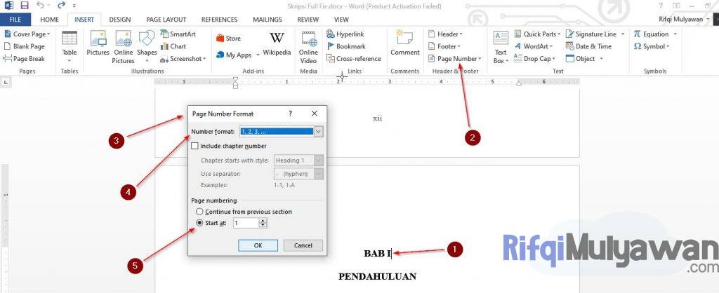 Mengubah Halaman Selanjutnya Menjadi Angka