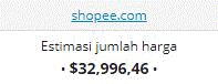 Tampilan Widget Harga Website