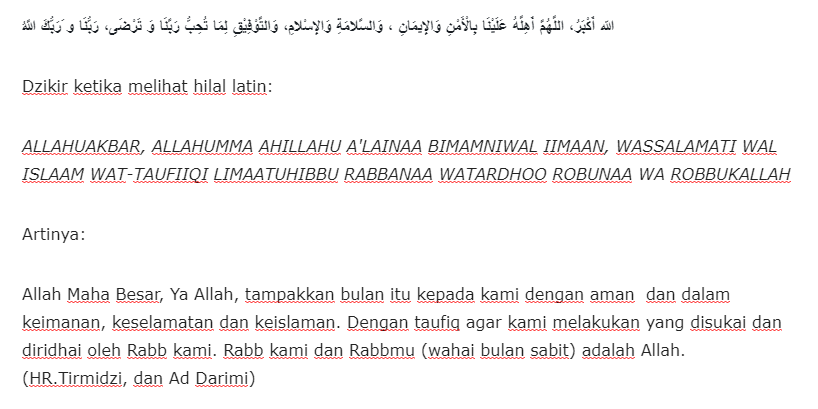 Gambar Dzikir Ketika Melihat Hilal Latin Arab Dan Terjemahannya