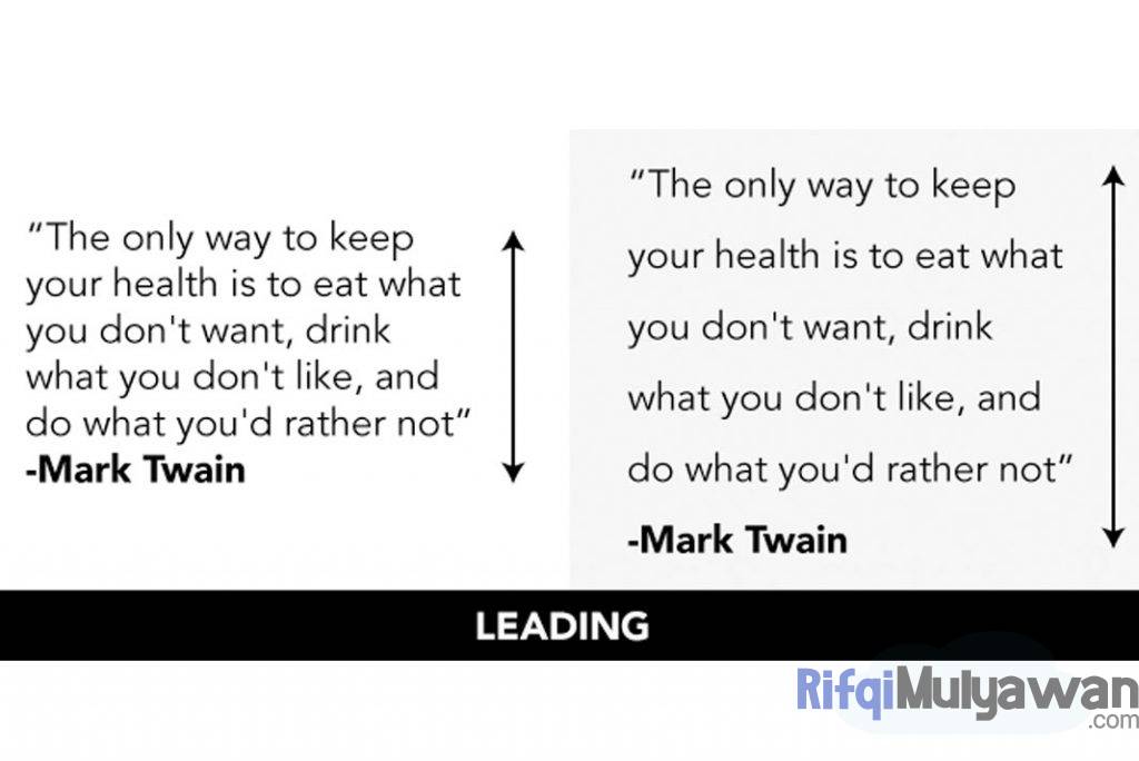 Ilustrasi Gambar Cara Menyesuaikan Leading Dalam Software Aplikasi Desain Grafis | Creativemarket