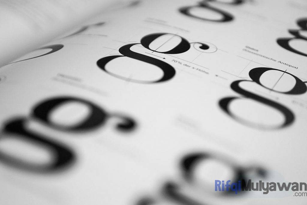 Ilustrasi Gambar Elemen Dasar Dan Istilah Teknis Typography Dalam Penjelasan Pengertian Tipografi